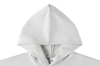French Terry Hoodie Sand-Grau - Detail doppellagige Kapuze mit gewebtem Label