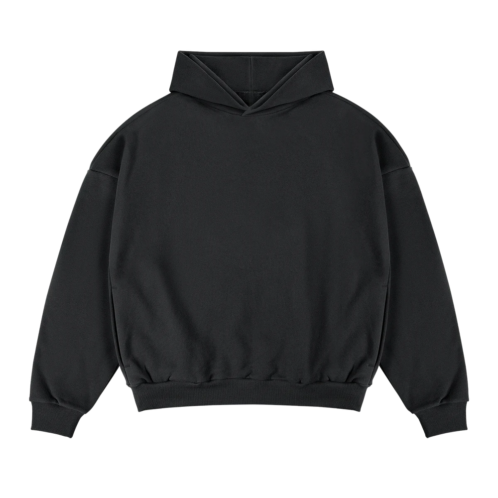 Alltags Essential Hoodie Schwarz - Premium 400GSM Kapuzenpullover für jeden Tag von Gradual Basics