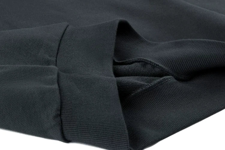 French Terry Hoodie Eisen-Grau - Detail Saumbündchen