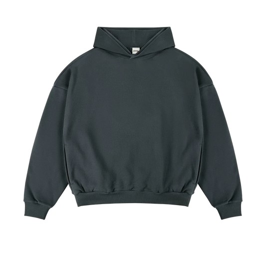 French Terry Hoodie Gris fer - Sweat à capuche 400 g/m² en 100 % coton par gradualbasics