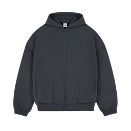 Heavyweight Zip-Up Dunkelgrau - 500GSM Zip-Hoodie mit YKK Reissverschluss von Gradual Basics