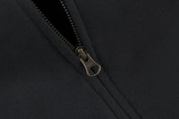 Heavyweight Zip-Up Schwarz - Detail YKK Metall-Reissverschluss mit Ring-Zipper